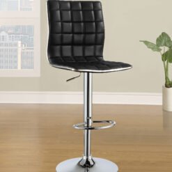 Ashbury Upholstered Adjustable Bar Stool Black (Set of 2)