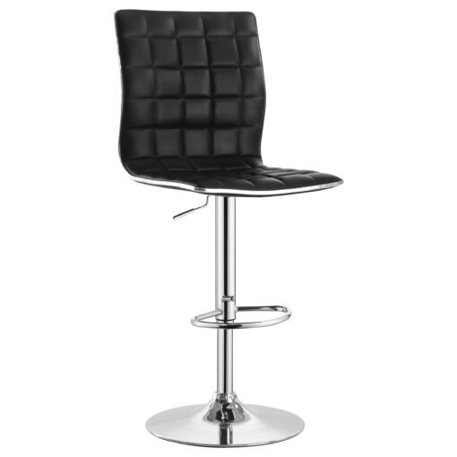 Ashbury Upholstered Adjustable Bar Stool Black (Set of 2) - Image 3