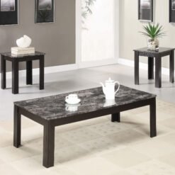 Rhodes 3-piece Faux Marble Top Coffee Table Set Grey