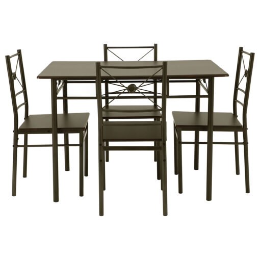 Anna 5-piece Rectangular Dining Table Set Dark Bronze - Image 2