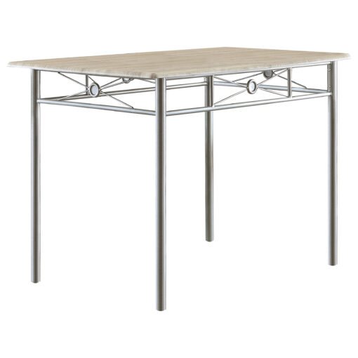 Anna 5-piece Rectangular Dining Table Set Silver - Image 3
