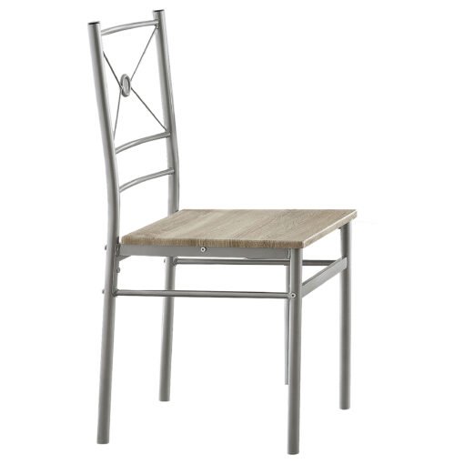 Anna 5-piece Rectangular Dining Table Set Silver - Image 4