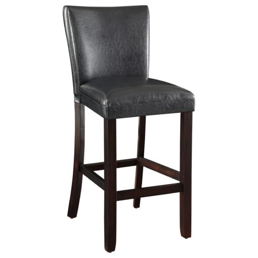 Alberton Leatherette Upholstered Bar Chair Black (Set of 2) - Image 3
