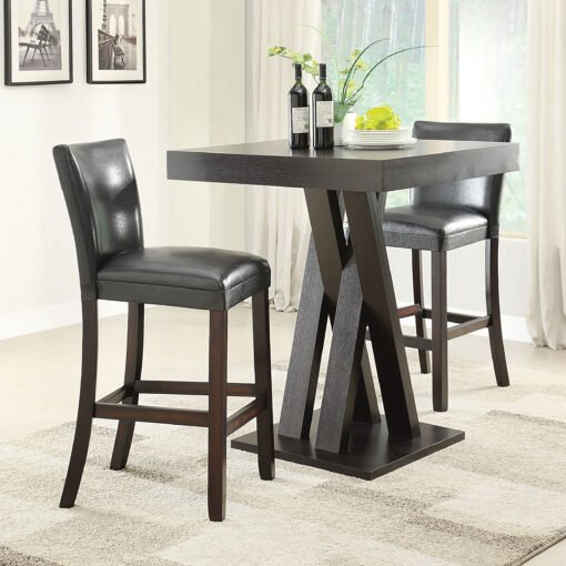 Alberton Leatherette Upholstered Bar Chair Black (Set of 2) - Image 5