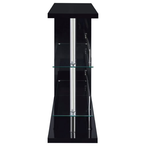 Prescott Rectangular Home Wine Table Black High Gloss - Image 2