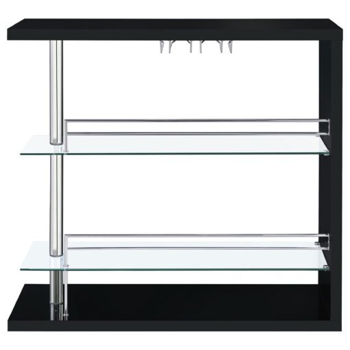 Prescott Rectangular Home Wine Table Black High Gloss - Image 3