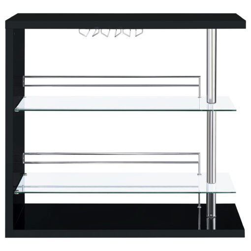 Prescott Rectangular Home Wine Table Black High Gloss - Image 5