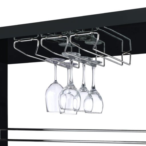 Prescott Rectangular Home Wine Table Black High Gloss - Image 6