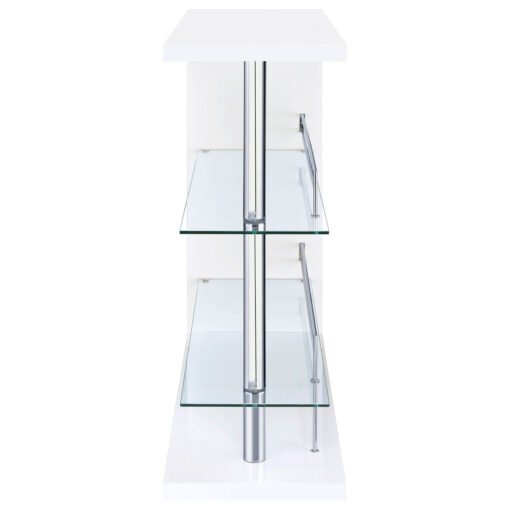 Prescott Rectangular Home Bar Table White High Gloss - Image 2