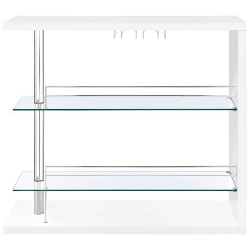 Prescott Rectangular Home Bar Table White High Gloss - Image 3
