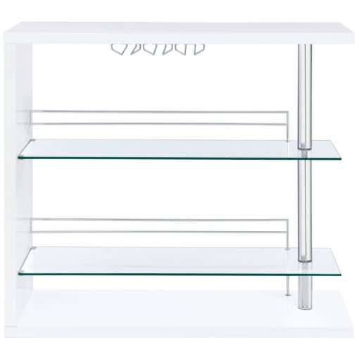 Prescott Rectangular Home Bar Table White High Gloss - Image 5
