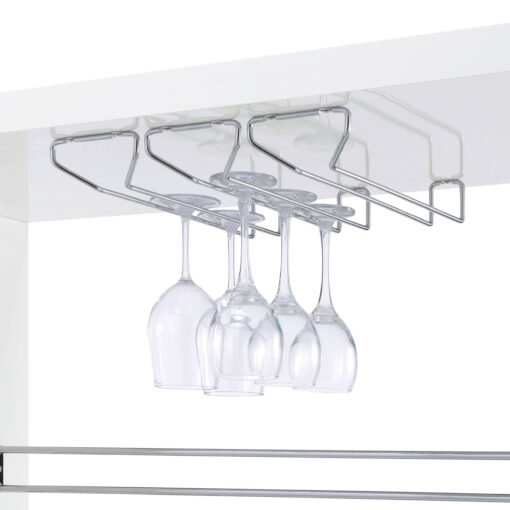Prescott Rectangular Home Bar Table White High Gloss - Image 6