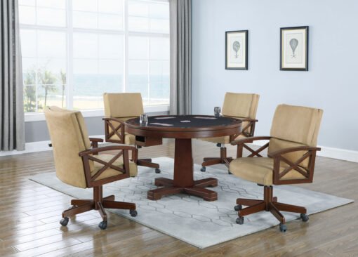 Marietta 5-piece 3-in-1 Dining and Game Table Set Tobacco - Image 2