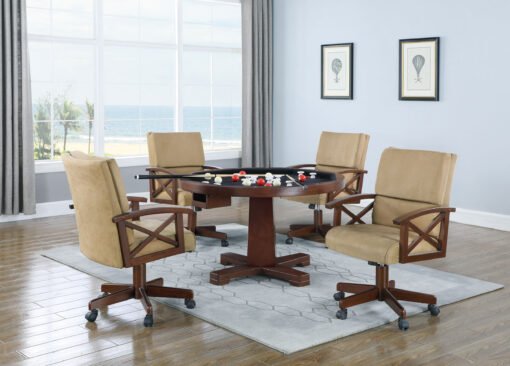 Marietta 5-piece 3-in-1 Dining and Game Table Set Tobacco - Image 3