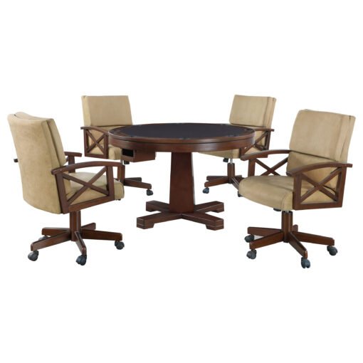 Marietta 5-piece 3-in-1 Dining and Game Table Set Tobacco - Image 4