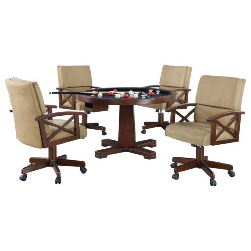 Marietta 5-piece 3-in-1 Dining and Game Table Set Tobacco - Image 5