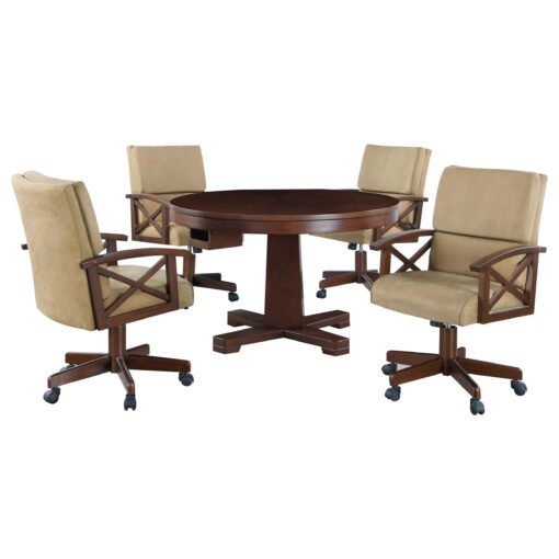 Marietta 5-piece 3-in-1 Dining and Game Table Set Tobacco - Image 6