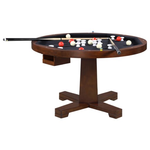 Marietta Round Dining and Billiard Poker Game Table Tobacco - Image 4