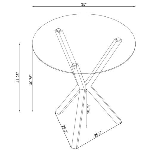 Denali Round 35-inch Glass Top Bistro Bar Table Chrome - Image 3