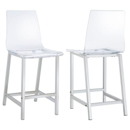 Juelia Clear Acrylic Counter Chair Chrome (Set of 2) - Image 2