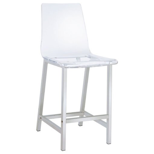 Juelia Clear Acrylic Counter Chair Chrome (Set of 2) - Image 3