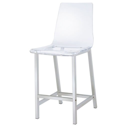Juelia Clear Acrylic Counter Chair Chrome (Set of 2) - Image 5