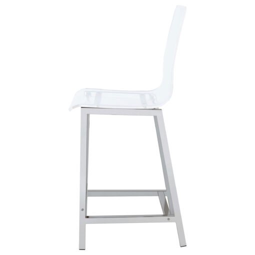 Juelia Clear Acrylic Counter Chair Chrome (Set of 2) - Image 6