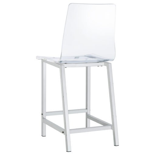 Juelia Clear Acrylic Counter Chair Chrome (Set of 2) - Image 7