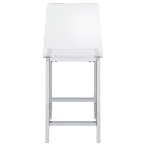 Juelia Clear Acrylic Counter Chair Chrome (Set of 2) - Image 8