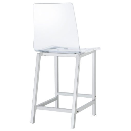 Juelia Clear Acrylic Counter Chair Chrome (Set of 2) - Image 9