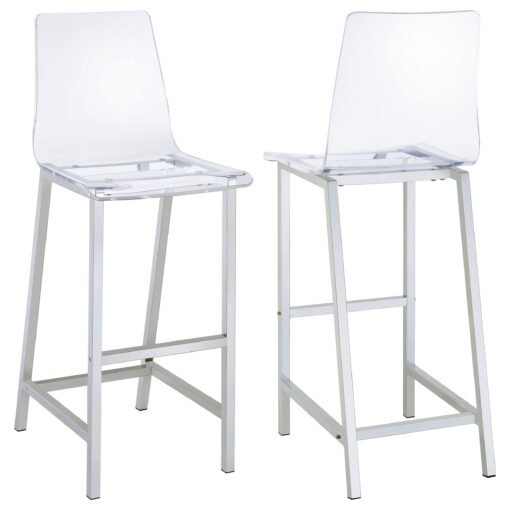 Juelia Clear Acrylic Bar Chair Chrome (Set of 2) - Image 2