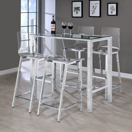Juelia Clear Acrylic Bar Chair Chrome (Set of 2) - Image 12