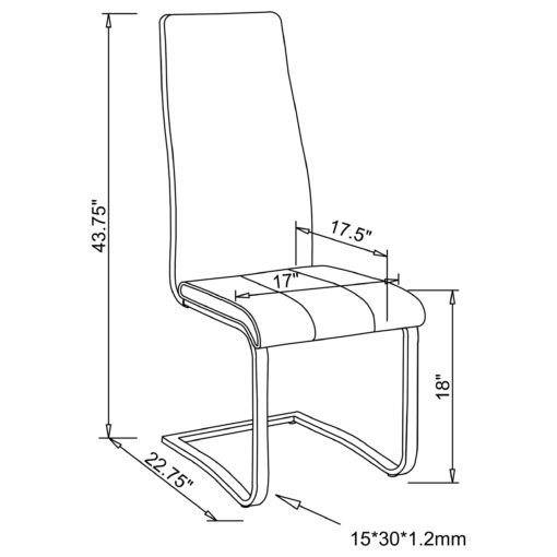 Montclair Upholstered Dining Side Chair White (Set of 4) - Image 5