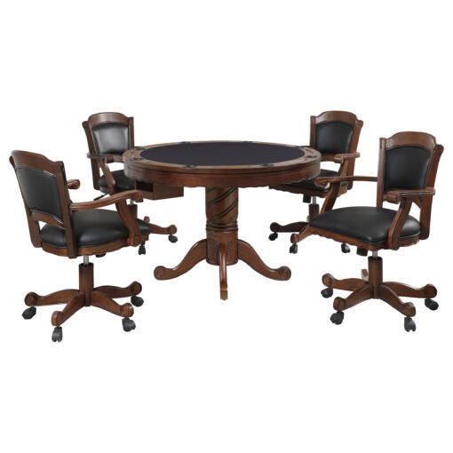 Turk 5-piece 3-in-1 Dining and Game Table Set Tobacco - Image 5