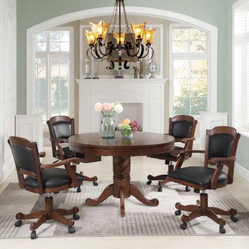 Turk Round Dining and Billiard Poker Game Table Tobacco - Image 7