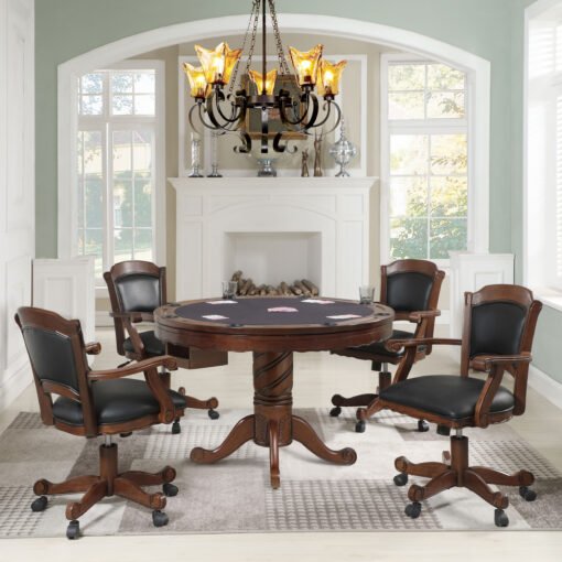 Turk Round Dining and Billiard Poker Game Table Tobacco - Image 8