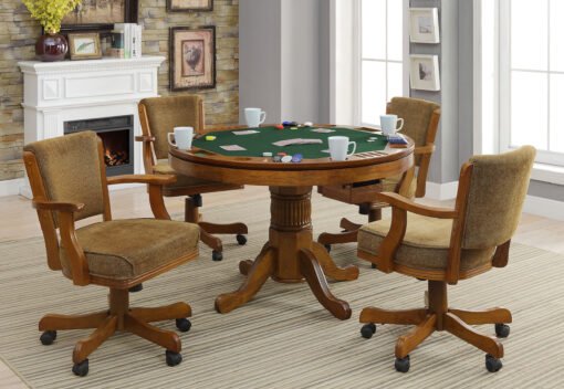 Mitchell 5-piece 3-in-1 Dining and Game Table Set Amber - Image 2