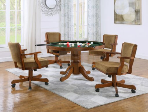 Mitchell 5-piece 3-in-1 Dining and Game Table Set Amber - Image 3