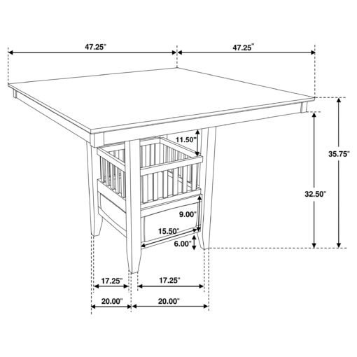Jaden Square 47-inch Counter Height Dining Table Espresso - Image 15