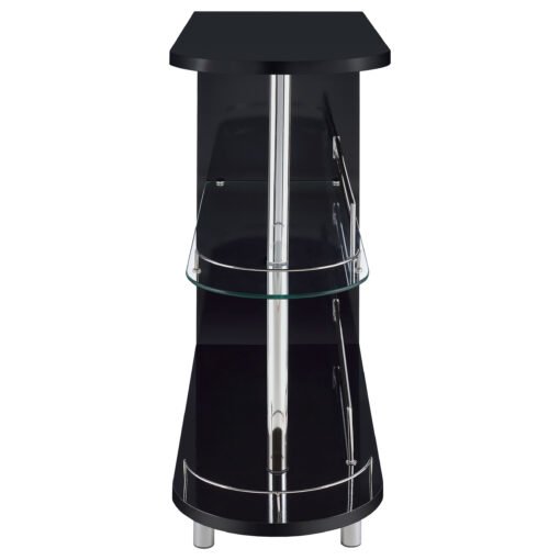 Adolfo Rectangular 2-tier Home Bar Table Black High Gloss - Image 3