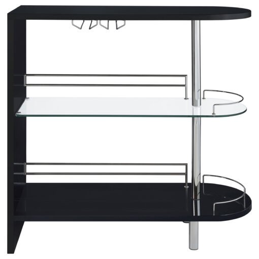 Adolfo Rectangular 2-tier Home Bar Table Black High Gloss - Image 7