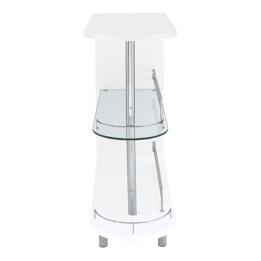 Adolfo Rectangular 2-tier Home Bar Table White High Gloss - Image 3