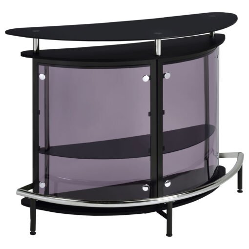 Amarillo Freestanding Glass Top Home Bar Wine Cabinet Black - Image 3
