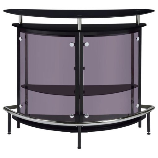 Amarillo Freestanding Glass Top Home Bar Wine Cabinet Black - Image 4