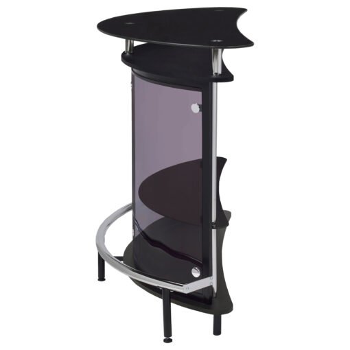 Amarillo Freestanding Glass Top Home Bar Wine Cabinet Black - Image 6