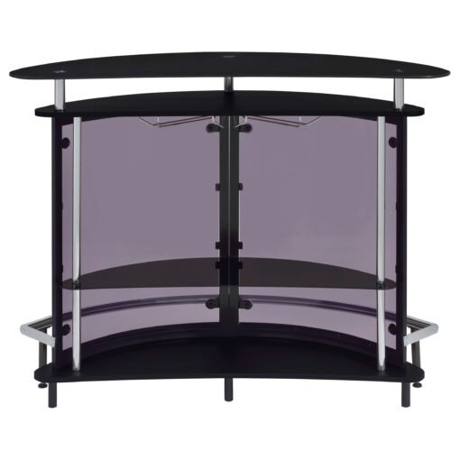 Amarillo Freestanding Glass Top Home Bar Wine Cabinet Black - Image 8