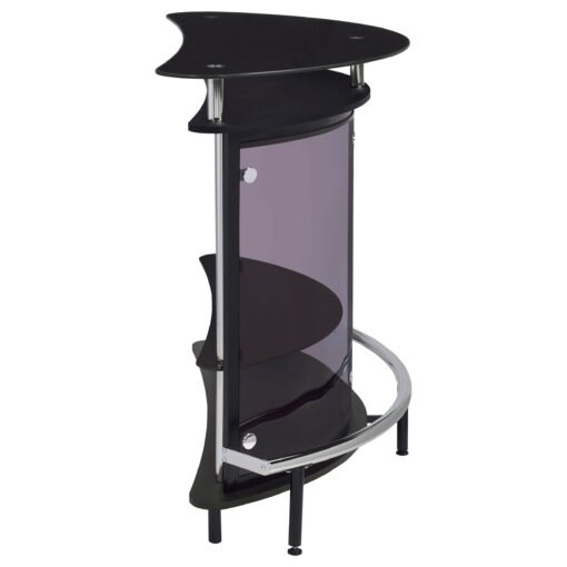 Amarillo Freestanding Glass Top Home Bar Wine Cabinet Black - Image 10