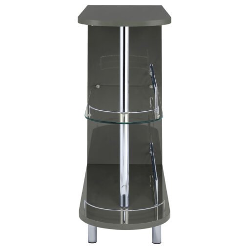 Adolfo Rectangular 2-tier Home Bar Table Grey High Gloss - Image 3