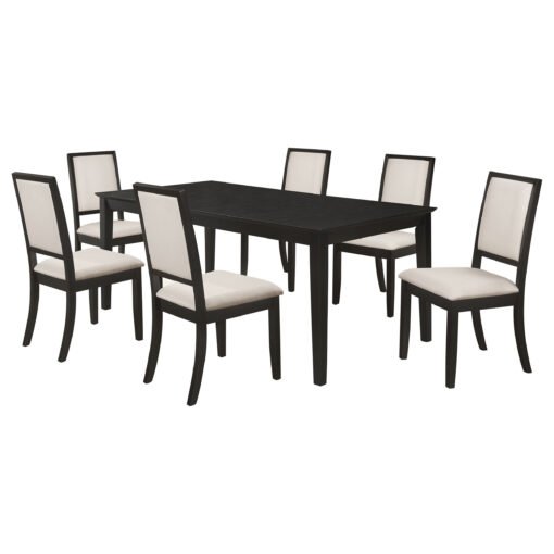 Louise 7-piece Rectangular Extension Leaf Dining Set Black - Image 2