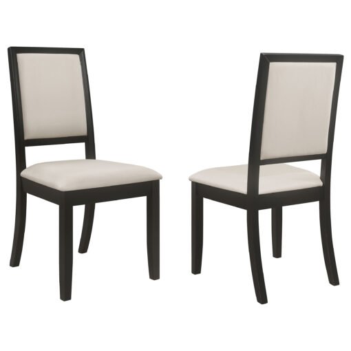 Louise Upholstered Wood Dining Side Chair Black (Set of 2) - Image 2
